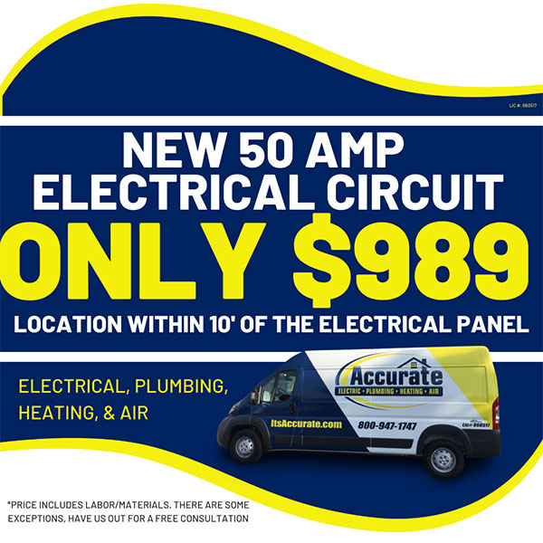 New 50 Amp - Electric Circuit - Only $989