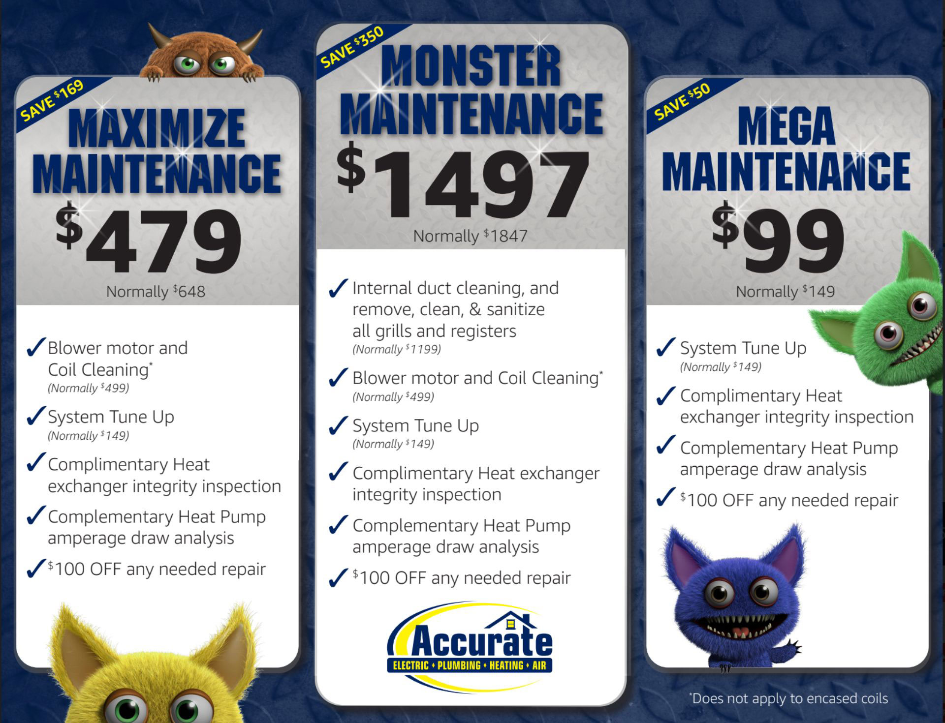 Monster HVAC Tune-Up Specials - Call for details!