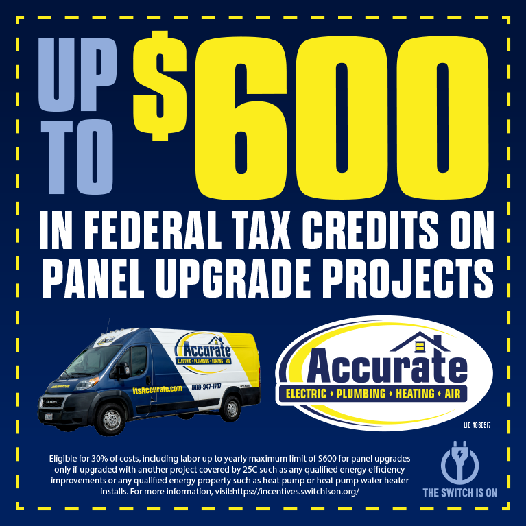 Up To $600 in Federal Tax Credits on Panel Upgrade Projects