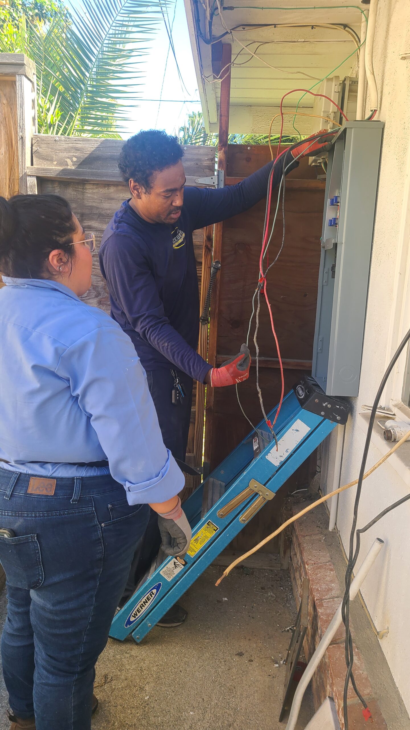 Electrician installing a panel in Rancho Cucamonga CA